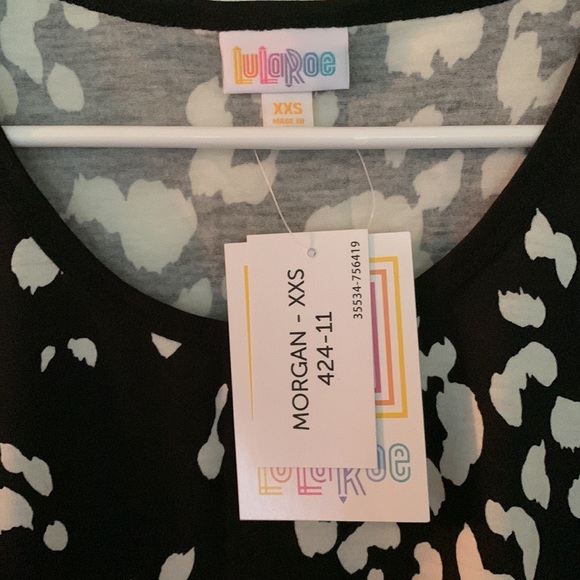 Black & White Cheetah Print LuLaRoe Morgan Top - NWT XXS - Picture 2 of 6